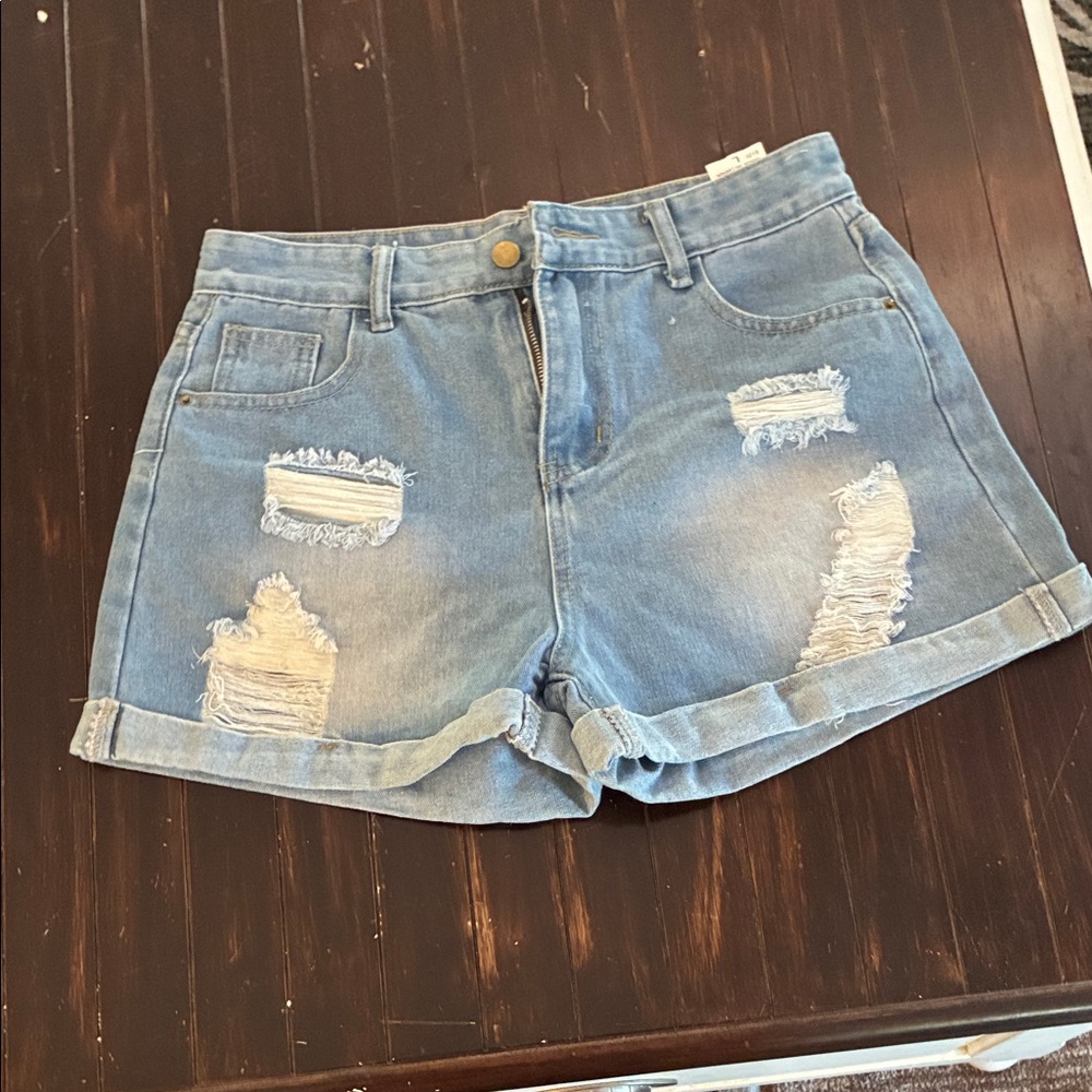 Denim Distressed Women Shorts. Size fits 9 10